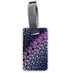 Dusk Blue And Purple Fractal Luggage Tag (one Side) by KirstenStar