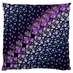 Dusk Blue And Purple Fractal Large Cushion Case (single Sided) 