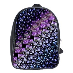 Dusk Blue And Purple Fractal School Bag (xl) by KirstenStar