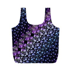 Dusk Blue And Purple Fractal Full Print Recycle Bag (m)