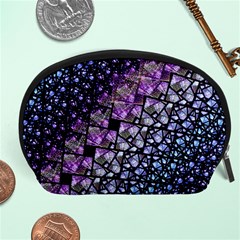 Dusk Blue And Purple Fractal Accessory Pouch (large)