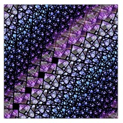 Dusk Blue And Purple Fractal Large Satin Scarf (square)