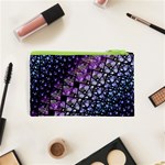 Dusk Blue and Purple Fractal Cosmetic Bag (XS) Back