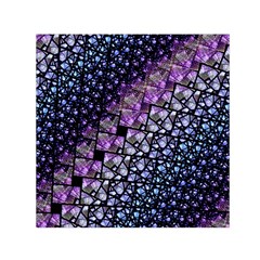 Dusk Blue And Purple Fractal Small Satin Scarf (square)