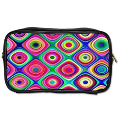 Psychedelic Checker Board Travel Toiletry Bag (two Sides) by KirstenStar