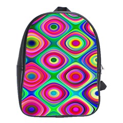 Psychedelic Checker Board School Bag (large) by KirstenStar