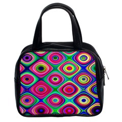 Psychedelic Checker Board Classic Handbag (two Sides) by KirstenStar