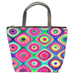 Psychedelic Checker Board Bucket Handbag by KirstenStar