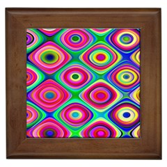 Psychedelic Checker Board Framed Ceramic Tile