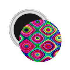 Psychedelic Checker Board 2 25  Button Magnet