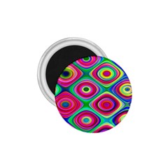 Psychedelic Checker Board 1 75  Button Magnet