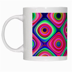 Psychedelic Checker Board White Coffee Mug by KirstenStar