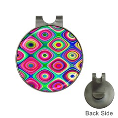 Psychedelic Checker Board Hat Clip With Golf Ball Marker