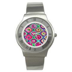 Psychedelic Checker Board Stainless Steel Watch (slim)