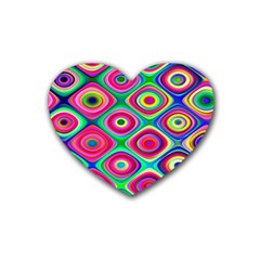 Psychedelic Checker Board Drink Coasters (heart)