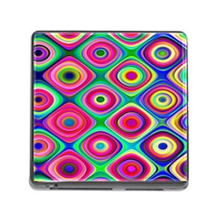 Psychedelic Checker Board Memory Card Reader With Storage (square)