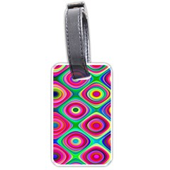 Psychedelic Checker Board Luggage Tag (one Side)