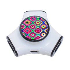 Psychedelic Checker Board 3 Port Usb Hub by KirstenStar