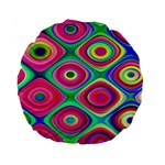 Psychedelic Checker Board Standard 15  Premium Round Cushion  Front