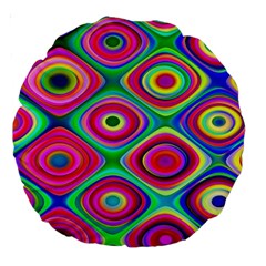 Psychedelic Checker Board Large 18  Premium Round Cushion 