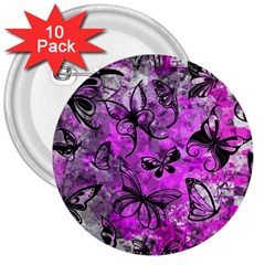 Butterfly Graffiti 3  Button (10 Pack)