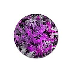 Butterfly Graffiti Drink Coaster (round) by ArtistRoseanneJones