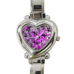 Butterfly Graffiti Heart Italian Charm Watch  by ArtistRoseanneJones