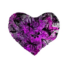 Butterfly Graffiti Standard 16  Premium Heart Shape Cushion 