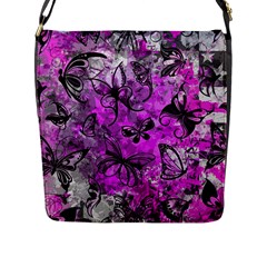 Butterfly Graffiti Flap Closure Messenger Bag (l) by ArtistRoseanneJones