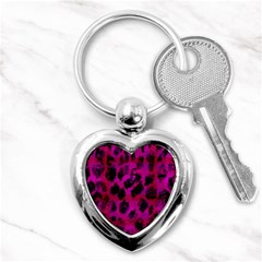 Pink Leopard Key Chain (heart)