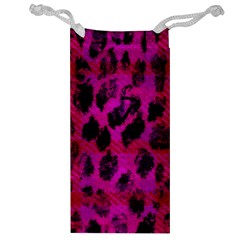 Pink Leopard Jewelry Bag by ArtistRoseanneJones