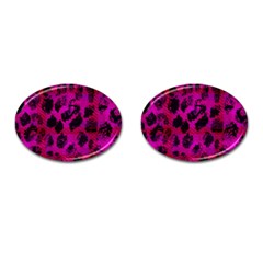 Pink Leopard Cufflinks (oval)