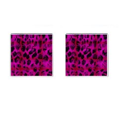 Pink Leopard Cufflinks (square) by ArtistRoseanneJones