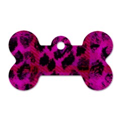 Pink Leopard Dog Tag Bone (one Sided) by ArtistRoseanneJones