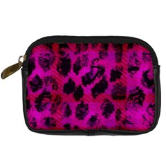 Pink Leopard Digital Camera Leather Case