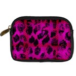 Pink Leopard Digital Camera Leather Case Front