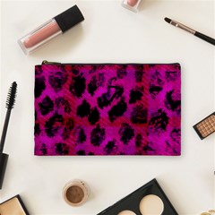 Pink Leopard Cosmetic Bag (medium) by ArtistRoseanneJones