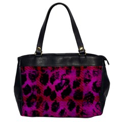 Pink Leopard Oversize Office Handbag (one Side) by ArtistRoseanneJones