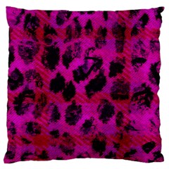 Pink Leopard Large Cushion Case (single Sided)  by ArtistRoseanneJones