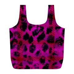 Pink Leopard Reusable Bag (l) by ArtistRoseanneJones