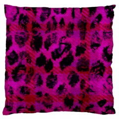 Pink Leopard Large Flano Cushion Case (two Sides)