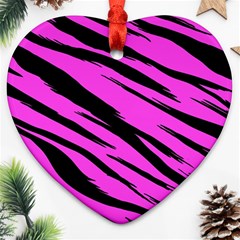 Pink Tiger Heart Ornament