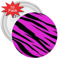 Pink Tiger 3  Button (10 Pack) by ArtistRoseanneJones