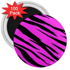 Pink Tiger 3  Button Magnet (100 Pack)