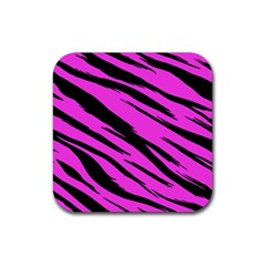 Pink Tiger Drink Coaster (square) by ArtistRoseanneJones