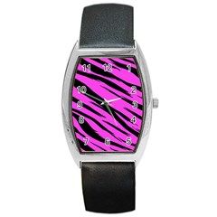 Pink Tiger Tonneau Leather Watch