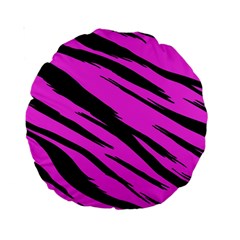 Pink Tiger Standard 15  Premium Round Cushion  by ArtistRoseanneJones