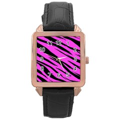 Pink Tiger Rose Gold Leather Watch 