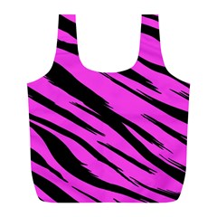 Pink Tiger Reusable Bag (l) by ArtistRoseanneJones