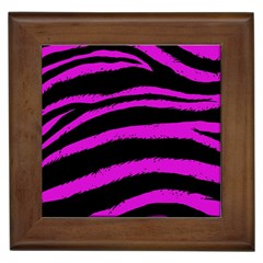 Pink Zebra Framed Ceramic Tile